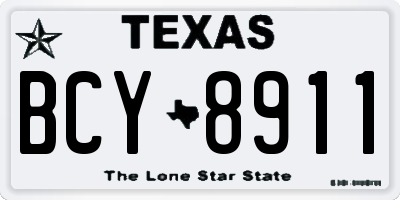 TX license plate BCY8911
