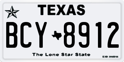 TX license plate BCY8912