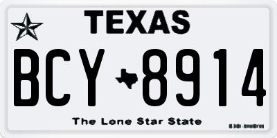 TX license plate BCY8914