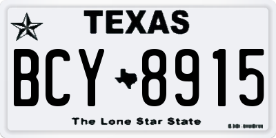 TX license plate BCY8915