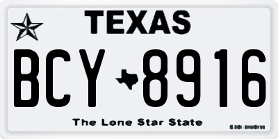 TX license plate BCY8916
