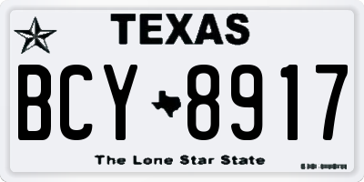 TX license plate BCY8917