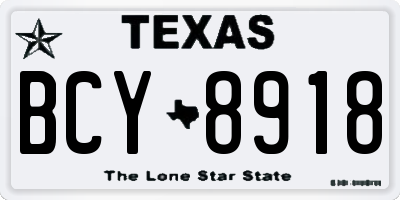 TX license plate BCY8918