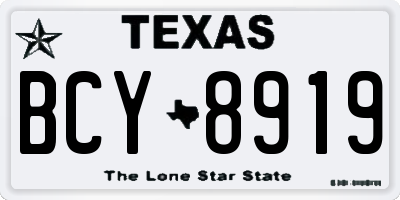 TX license plate BCY8919