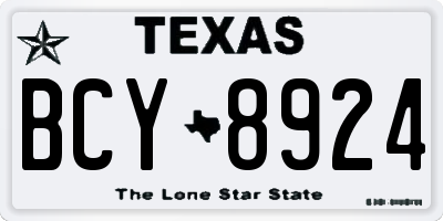 TX license plate BCY8924