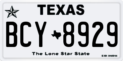 TX license plate BCY8929