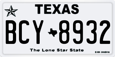 TX license plate BCY8932