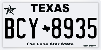 TX license plate BCY8935