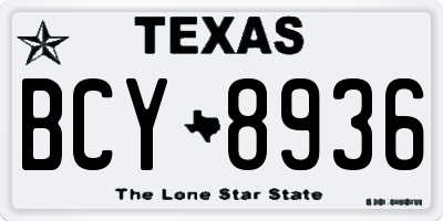 TX license plate BCY8936