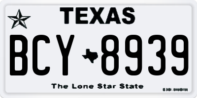 TX license plate BCY8939