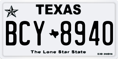 TX license plate BCY8940