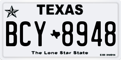 TX license plate BCY8948