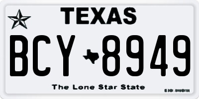TX license plate BCY8949