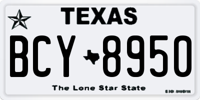 TX license plate BCY8950