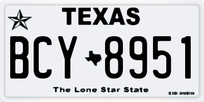 TX license plate BCY8951