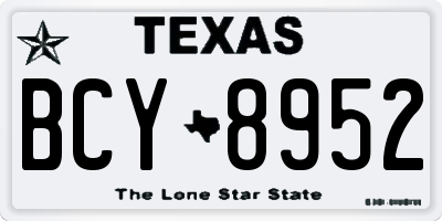 TX license plate BCY8952