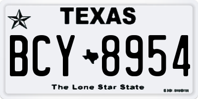 TX license plate BCY8954
