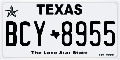 TX license plate BCY8955