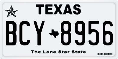 TX license plate BCY8956