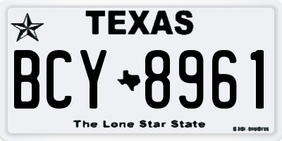 TX license plate BCY8961