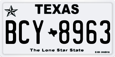 TX license plate BCY8963