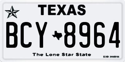 TX license plate BCY8964