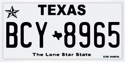 TX license plate BCY8965