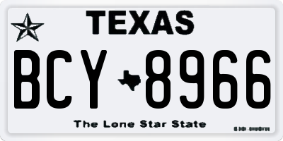 TX license plate BCY8966