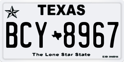 TX license plate BCY8967