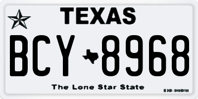 TX license plate BCY8968