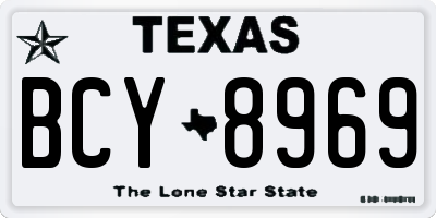 TX license plate BCY8969