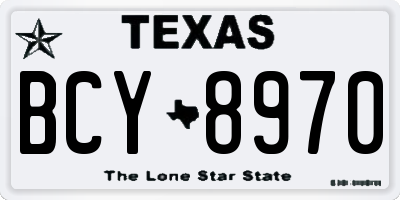 TX license plate BCY8970