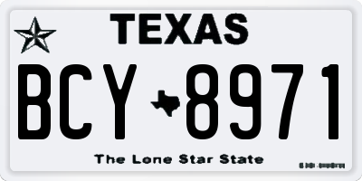 TX license plate BCY8971
