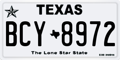 TX license plate BCY8972