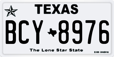TX license plate BCY8976
