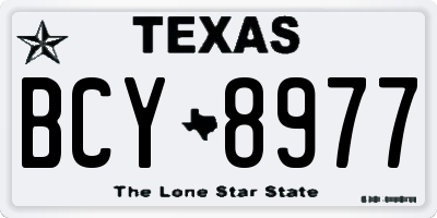 TX license plate BCY8977