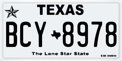 TX license plate BCY8978
