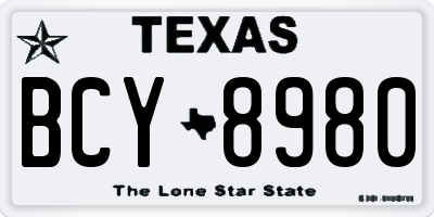 TX license plate BCY8980