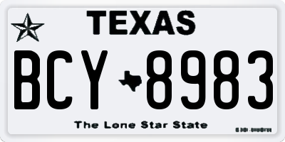 TX license plate BCY8983