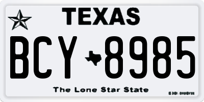 TX license plate BCY8985