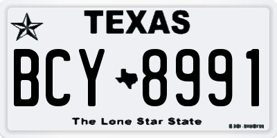 TX license plate BCY8991