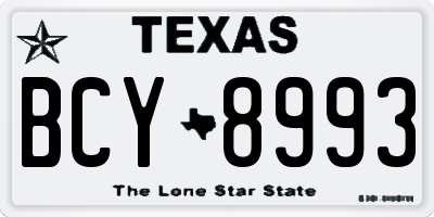 TX license plate BCY8993