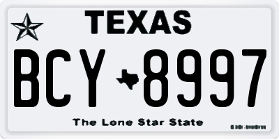TX license plate BCY8997