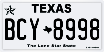 TX license plate BCY8998