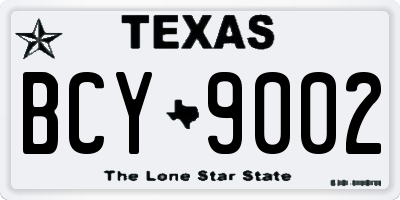 TX license plate BCY9002