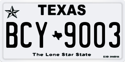 TX license plate BCY9003