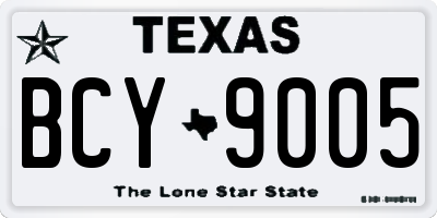 TX license plate BCY9005