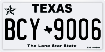 TX license plate BCY9006