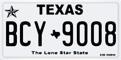 TX license plate BCY9008