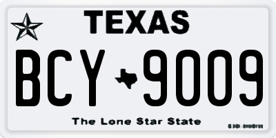 TX license plate BCY9009
